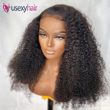 Best selling 13x4 13x6 hd lace wig raw burmese kinky curly wig glueless HD lace frontal wig human hair for black women